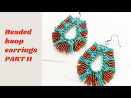 Beaded earrings in Native style / Brick stich hoop earrings tutorial