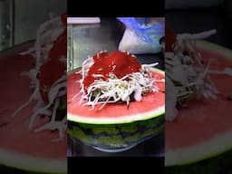 Spicy Cold Noodles in Watermelon - Korean food #shorts