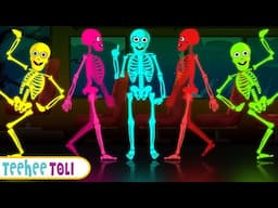 🔴 Five Skeletons were Riding on a Bus |  Spooky Nursery Rhymes | Teehee Toli