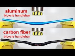 HYDRAULIC PRESS VS BICYCLE HANDLEBARS MADE OF DIFFERENT MATERIALS, CARBON FIBER, STEEL, ALUMINUM