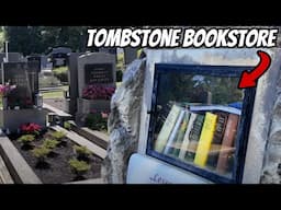 Interesting Cemetery With Books Hidden In Graves