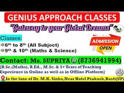 Big Announcement👉STARTUP OF GENIUS APPROACH CLASSES👈#coaching #maths #education #cbse #icse #basti