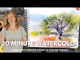 Paint a Watercolor Cedar Tree in 20 Minutes! Direct Watercolor with Angela Fehr