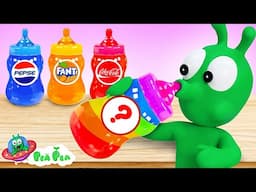 Pea Pea Has More Funny Game with Colorful Bottle Jelly - Funny Cartoon for Kids