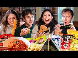 College Students from around the World try Korean 7-Eleven Snacks!