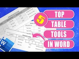 5 Top tools for TABLES in Word