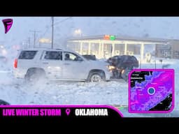 LIVE - Rare Oklahoma Winter Storm - Live Storm Chasing