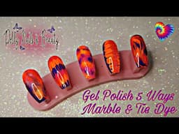 Gel Polish 5 Ways - How to Marble & Tie Dye Nail Art