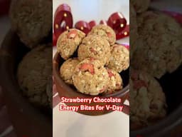 Strawberry Chocolate Energy Bites - Healthier Valentine’s Day Treat #Shorts #ValentinesDay