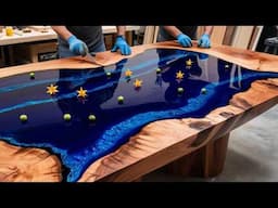 Wonderful Forest River Epoxy Table // Epoxy, Raw Wood & Woodworking Magic Into a Masterpiece