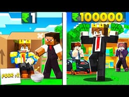 TURNING 1 Rs TO 1,00,000 Rs In Minecraft SMP 😰