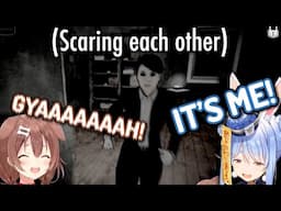 Pekora & Korone turn a horror game into comedy screaming at each other