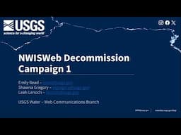 USGS Public Webinar: Decommissioning NWISWeb