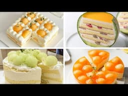 Satisfying Relaxing Video|🍵☕🧃🥛Hami melon cake recipe|Asmr|Tiktok