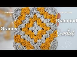 EASY Diamond Granny Square Tutorial | Most Beautiful Granny Square Pattern (Beginner Friendly!)