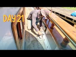 Boat decks don’t sand themselves! — Sailing Yabá 252