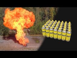 HUGE 35X Aerosol EXPLOSION! (Butane)