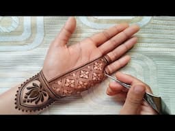 Easy front hand peacock mehndi design |Latest simple lotus mehndi design |Easy stylish mehndi design