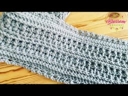 🤩 How To Crochet A GORGEOUS Chunky Textured Scarf Stitch - Blossom Crochet Tutorial