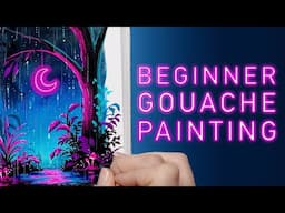 Glowing Neon Lights in Gouache: A Step-by-Step Beginner Tutorial