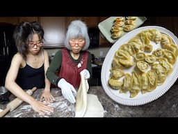 Making KOREAN DUMPLINGS at Home 🥟 Steamed & Pan Fried!