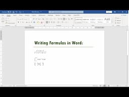 How to write formulas in Microsoft Word?