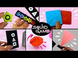 DIY ALL GAMES OF SQUIDGAME, Korean mini games, how to make paper ddakji, flying stone, Gongi, Jegi