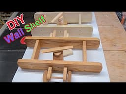 Easy wooden Airplane Wall Shelf for kids room