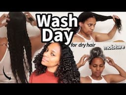 my winter wash day routine for dry hair | natural hair routine for moisture 💦 🚿