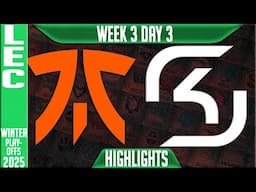 FNC vs SK Highlights | LEC Winter Playoffs BO1 W3D3 2025 | Fnatic vs SK Gaming