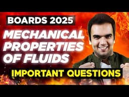 Mechanical Properties of Fluids Important Questions and PYQS Maharashtra Boards 2025 RG Lectures