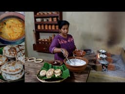 Bun Dosa with Potato Curry ❤️ Village Dinner Recipe | Village Food | Village Cooking | Village Life