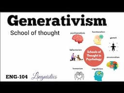 Generativism School of though| ENG-104 linguistics| Noam Chomsky theory