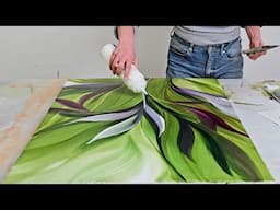 This Painting is a SHOWSTOPPER!! Ultimate Blend of Abstract & Nature / Botanical Acrylic Painting