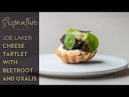 Joe Laker's Cheese tartlet with beetroot and oxalis