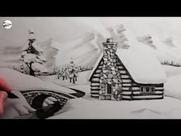 How to Draw a Winter Cabin in Snow: Full Visual Tutorial