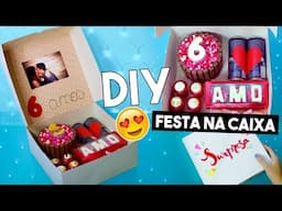 DIY :: FESTA NA CAIXA 😍 SURPRESA pro NAMORADO 😍