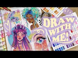 Draw with me! // Mermaid spread + OHUHU markers 🐠🫧