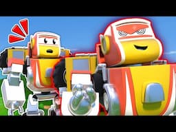 Evil ROBOT TWIN teams up with Evil Alien Robot! | Super Robot Truck fights Evil Robot Villain