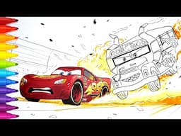 CARS 3 Miss Fritter Chasing After Lightning McQueen . Drawing and Coloring Pages | Tim Tim TV