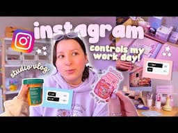 Instagram Controls My Small Business for the Day?! 📦 Packing Orders & Creating Content 🎀 Studio Vlog