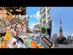 tokyo travel vlog 🇯🇵 | what i ate at tsukiji fish market + tokyo tower 🐙🍡✨