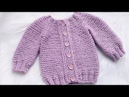 Little Laurel Baby Cardigan Sweater Easy Knit Pattern Beginner Friendly Knitting Tutorial