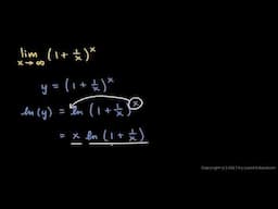 Calculus 6.08k - Limit of 1+1 over x to the x