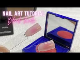 Blush Nails or Pink Aura Nails | Using blush & Eyeshadow | No Airbrush Machine