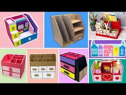 8 DIY Amazing Organizers // Cardboard Crafts for Storing Stationery