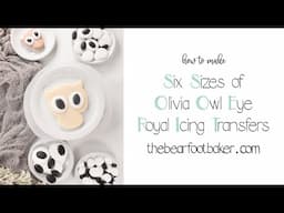 How to Make Six Sizes of Olivia Owl Eye Royal Icing Transfers | The Bearfoot Baker