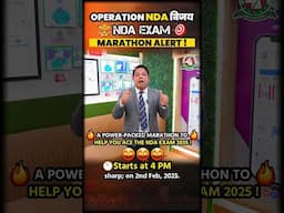 NDA Exam Marathon Alert!🚨Apower-packed marathon to help you ace the NDA exam2025#nda2025#ndamarathon