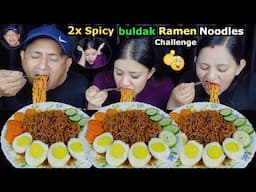 2X SPICY BULDAK RAMEN NOODLES EATING CHALLENGE @BudaBudiVlogs