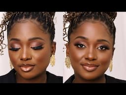 EASY SOFT GLAM MAKEUP TUTORIAL FOR WOC | Silent makeup | Estelle Orji